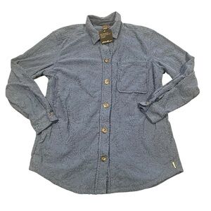 Eddie Bauer Women Medium Blue‎ Chutes Quest Fleece Shirt Jacket Button Down